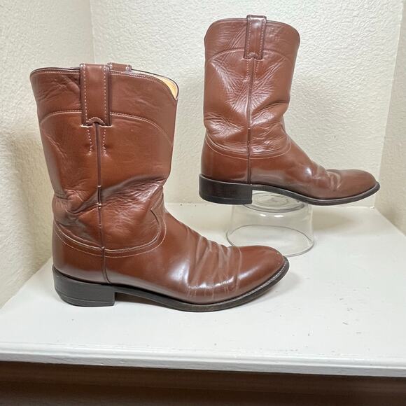 Justin Western Cowboy Boots - brown- size 10.5B - excellent condition - Picture 1 of 8